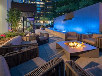 Fire pit at dusk